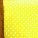 Swim Knit Nylon Lycra White Polka Dots Yellow Seconds