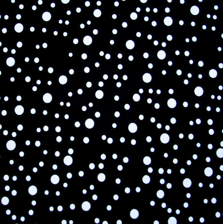 Nylon Lycra Swimsuit Fabric White Bubble Polka Dots on Black