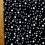 Nylon Lycra Swimsuit Fabric White Bubble Polka Dots on Black