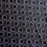 Swim Knit Nylon Spandex White Daisy Circles on Black