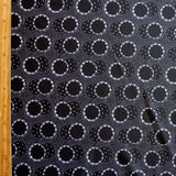Swim Knit Nylon Spandex White Daisy Circles on Black