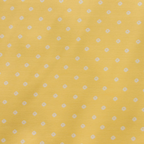 Swim Knit Nylon Lycra Tiny White Diamonds Sunglow Yellow