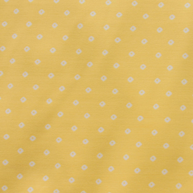 Swim Knit Nylon Lycra Tiny White Diamonds Sunglow Yellow