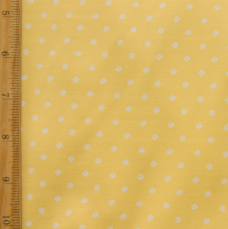 Swim Knit Nylon Lycra Tiny White Diamonds Sunglow Yellow
