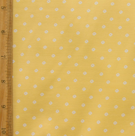 Swim Knit Nylon Lycra Tiny White Diamonds Sunglow Yellow