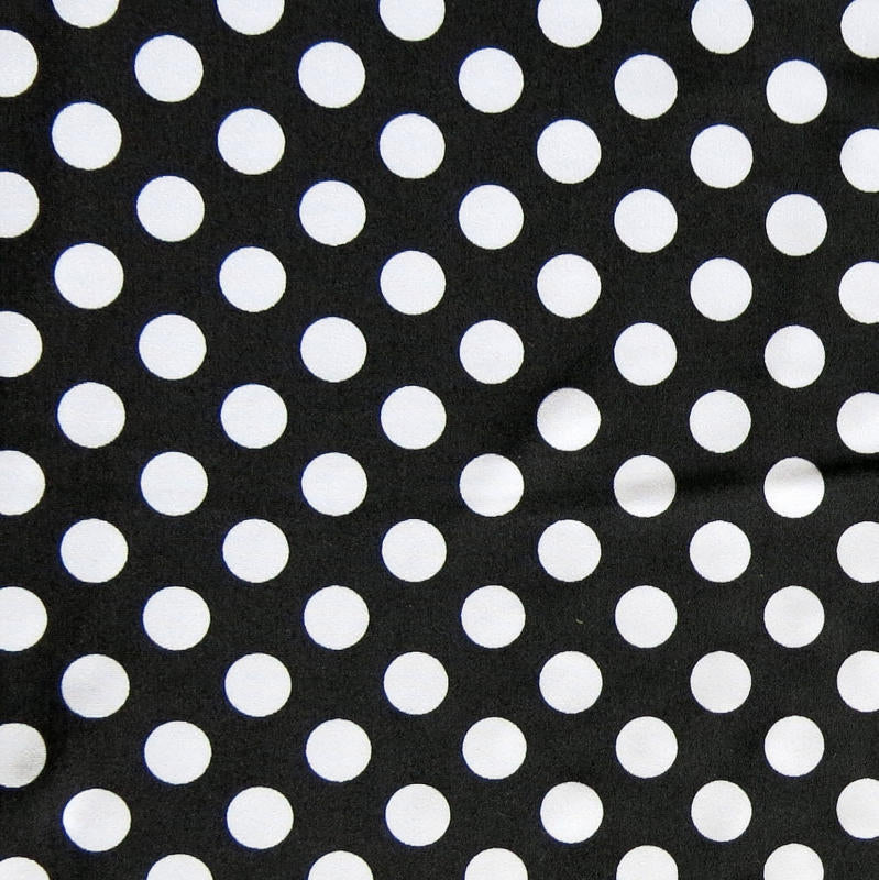 Swim Knit White Dime Polka Dots on Black