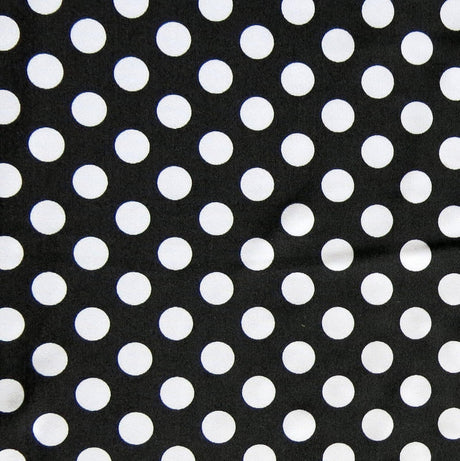 Swim Knit White Dime Polka Dots on Black