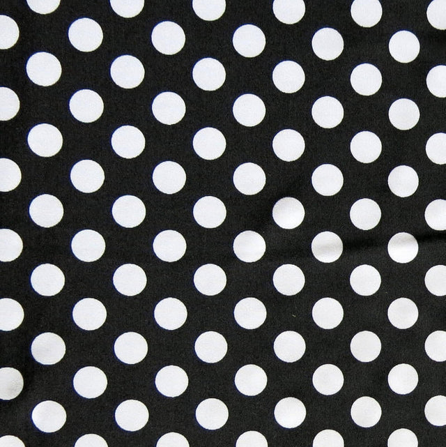 Swim Knit White Dime Polka Dots on Black