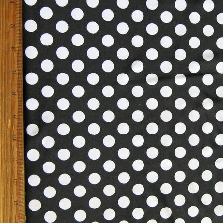 Swim Knit White Dime Polka Dots on Black