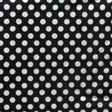 Swim Knit Nylon Spandex White Polka Dots on Black