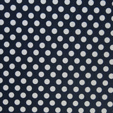Swim Knit Nylon Spandex White Dime Polka Dots Navy
