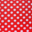 Cotton Lycra Knit White Polka Dots on Red