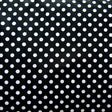 Swim Knit Nylon Spandex White Polka Dots on Black