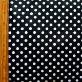 Swim Knit Nylon Spandex White Polka Dots on Black