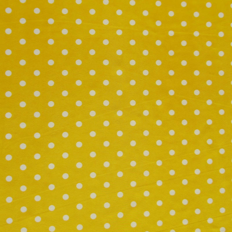 Swim Knit Nylon Spandex White Eraser Polka Dots on Goldenrod