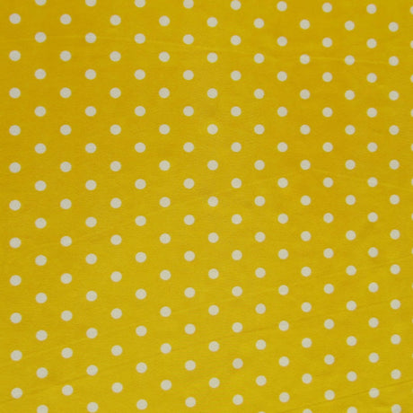 Swim Knit Nylon Spandex White Eraser Polka Dots on Goldenrod