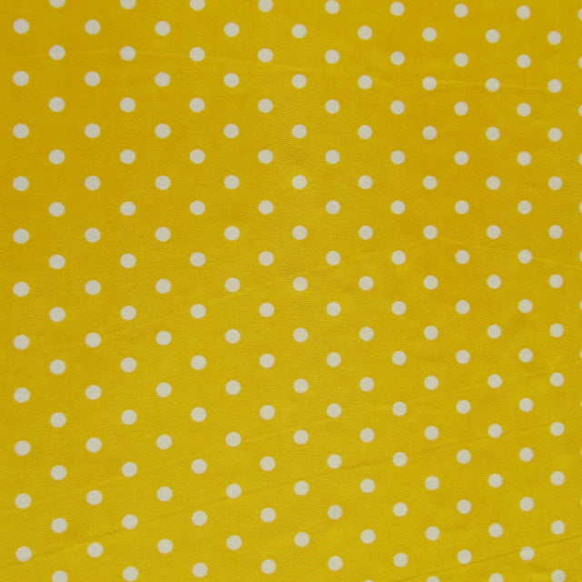 Swim Knit Nylon Spandex White Eraser Polka Dots on Goldenrod