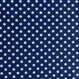 Swim Knit Nylon Spandex White Eraser Polka Dots on Harmony Blue