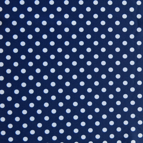 Swim Knit Nylon Spandex White Eraser Polka Dots on Harmony Blue