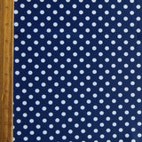 Swim Knit Nylon Spandex White Eraser Polka Dots on Harmony Blue