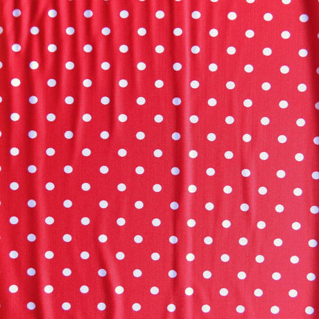 Swim Knit Pink Eraser Polka Dots on Red