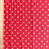 Swim Knit Pink Eraser Polka Dots on Red