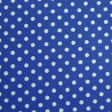 Swim Knit Nylon Lycra White Polka Dots Royal Blue