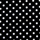 Swim Knit Nylon Lycra White Eraser Polka Dots Black