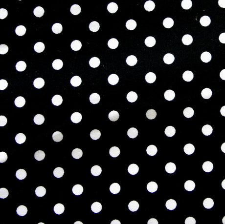 Swim Knit Nylon Lycra White Eraser Polka Dots Black