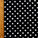 Swim Knit Nylon Lycra White Eraser Polka Dots Black