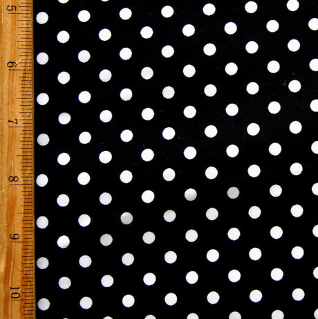 Swim Knit Nylon Lycra White Eraser Polka Dots Black