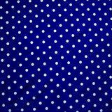Swim Knit Nylon Spandex White Eraser Polka Dots Dark Royal