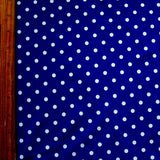 Swim Knit Nylon Spandex White Eraser Polka Dots Dark Royal