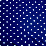 Nylon Lycra Swim Knit White Eraser Polka Dots Navy