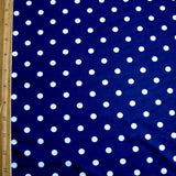 Nylon Lycra Swim Knit White Eraser Polka Dots Navy