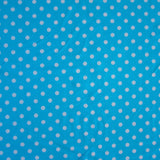 Swim Knit Nylon Lycra White Eraser Polka Dots Turquoise Blue
