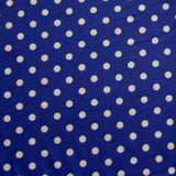 Swim Knit Nylon Lycra White Eraser Polka Dots on Royal Purple
