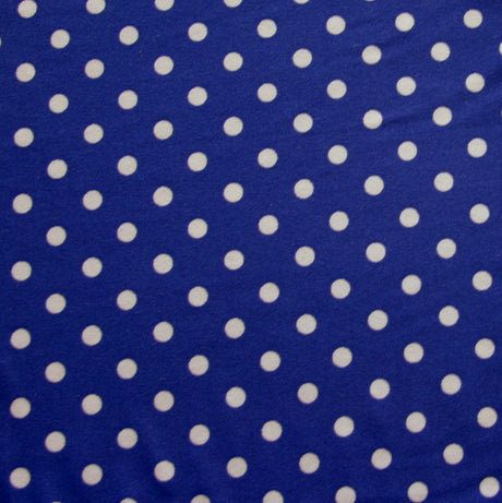 Swim Knit Nylon Lycra White Eraser Polka Dots on Royal Purple
