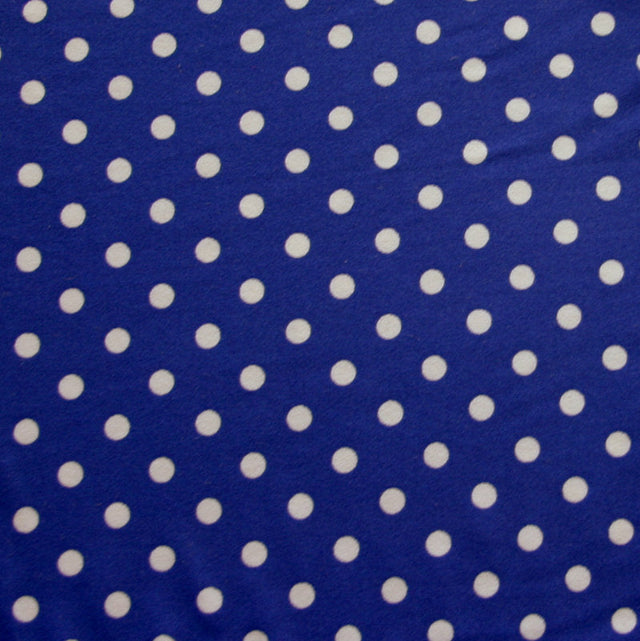 Swim Knit Nylon Lycra White Eraser Polka Dots on Royal Purple