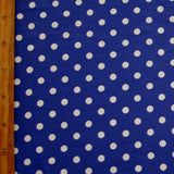 Swim Knit Nylon Lycra White Eraser Polka Dots on Royal Purple