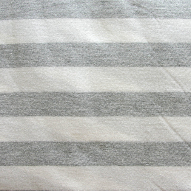 Cotton Knit 1" Stripe Grey and Off White Seconds