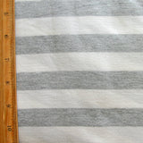 Cotton Knit 1" Stripe Grey and Off White Seconds