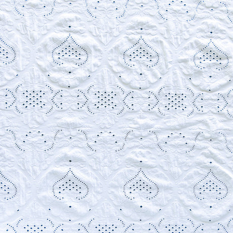 White Lace Look Nylon Spandex Swim Fabric