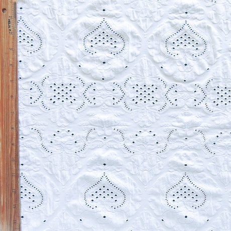White Lace Look Nylon Spandex Swim Fabric