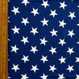 Swim Knit White Patriotic Stars on Shiny Navy