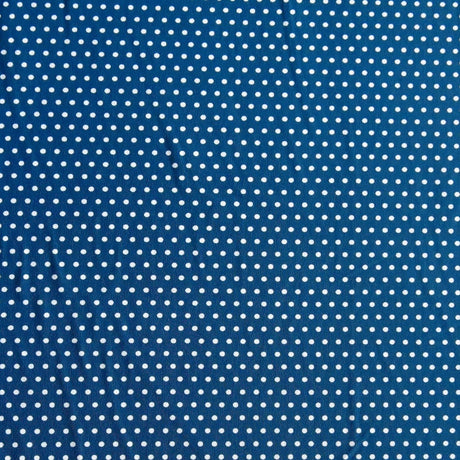 Swim Knit Nylon Spandex White Mini Polka Dots Admiral Blue