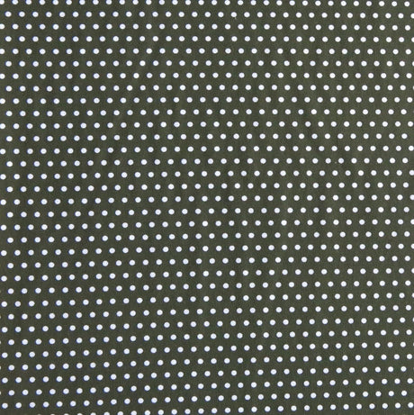 Swim Knit White Pindots on Olive Nylon Spandex