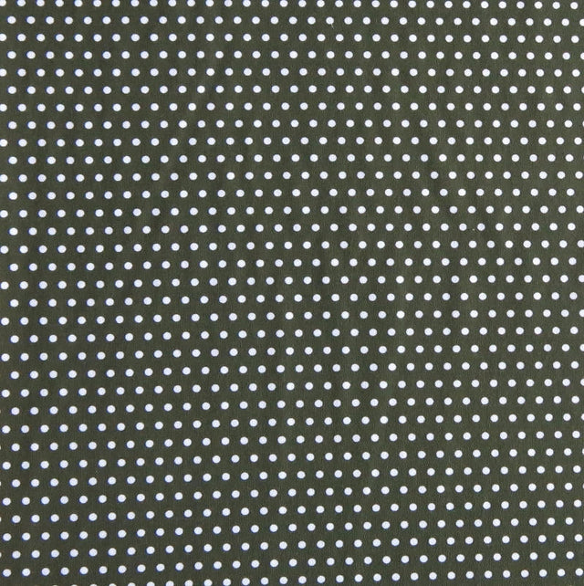 Swim Knit White Pindots on Olive Nylon Spandex