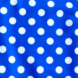 Swim Knit White Polka Dots on Royal Blue
