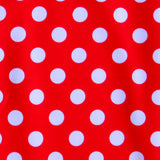 Swim Knit White Polka Dots on Red